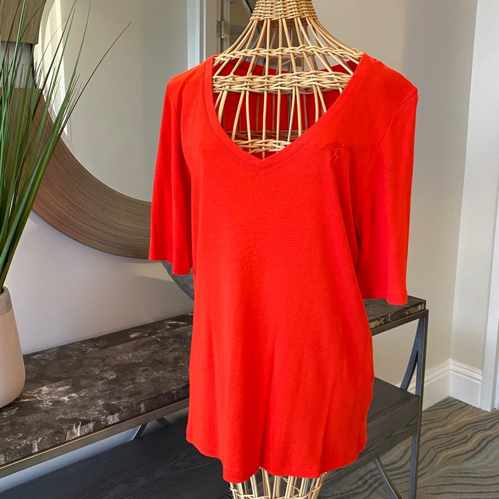 Ralph Lauren Polo Orange Plus size V-neck T-Shirt